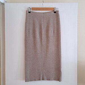 CLUB MONACO Merino wool midi pencil skirt, sz S, taupe